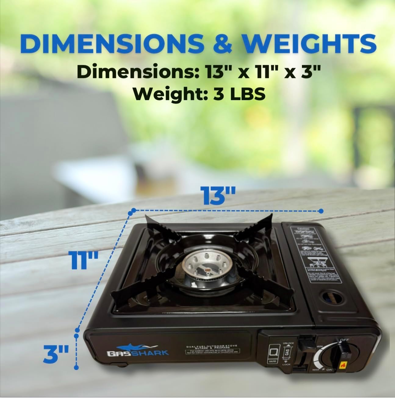 Colmado Overland Estufa Gas Shark Estufa portátil de propano o butano