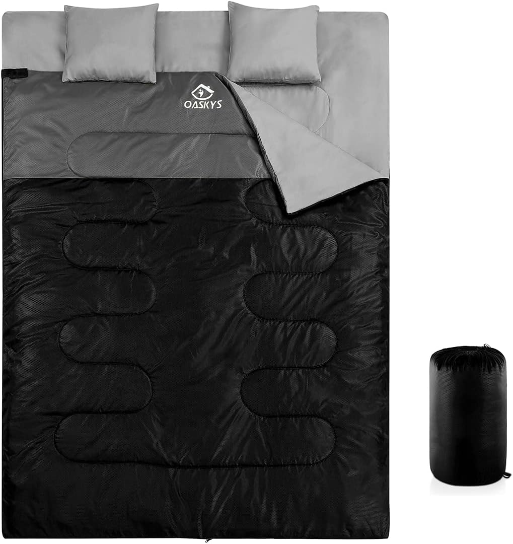 Accesorios Para Camping Oaskys Double Sleeping Bag for Adults with 2 Pillows