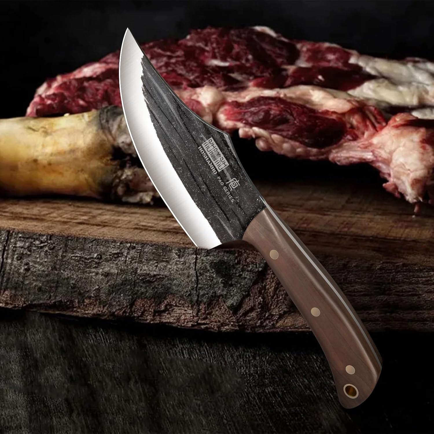 Accesorios de Cocina HOSHANHO Juego de Cuchillos de Carnicero Forjados a Mano