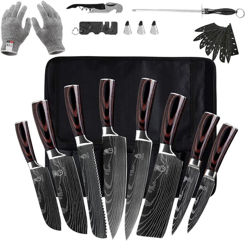 Accesorios de Cocina FULLHI Juego de cuchillos japoneses de 14 piezas