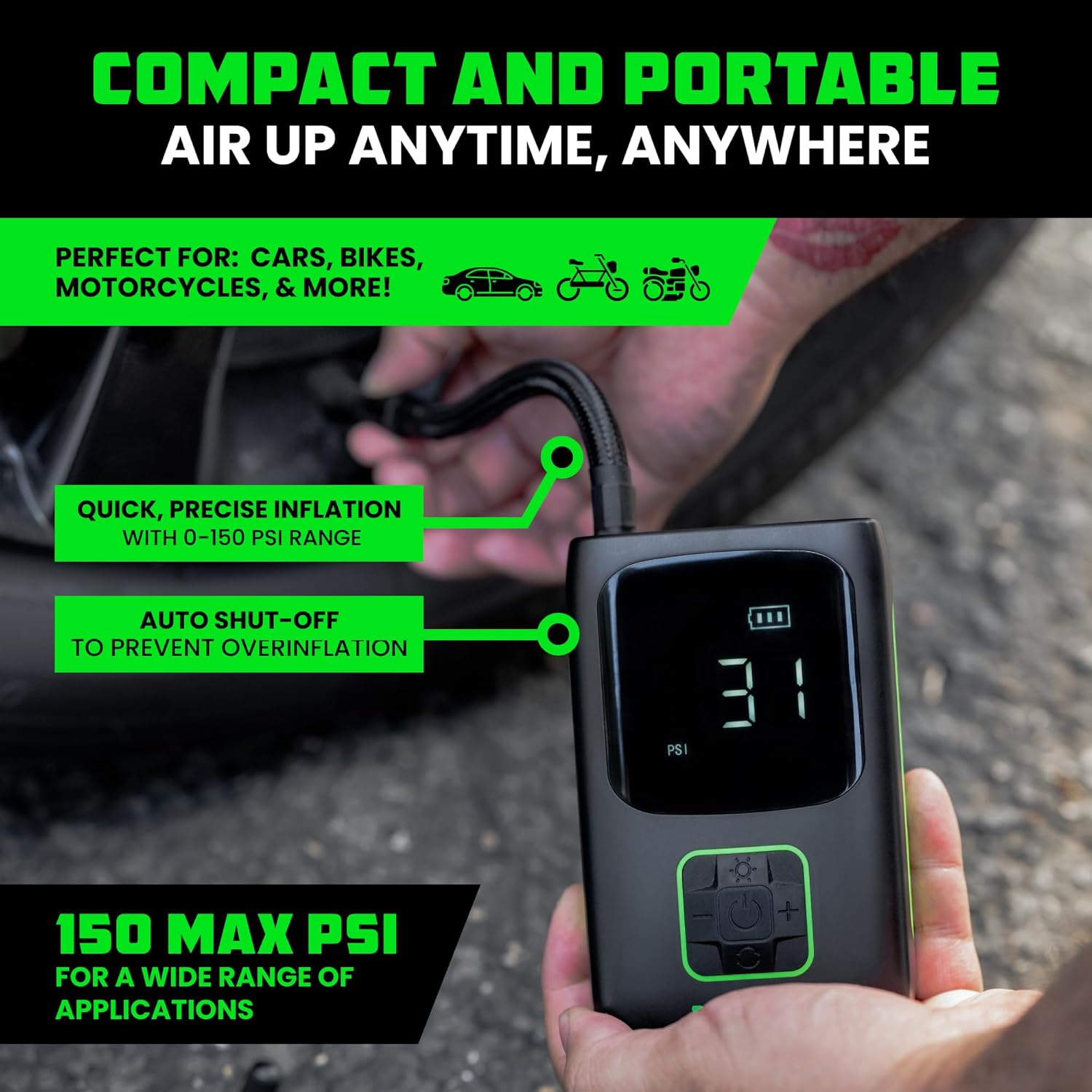 Accesorios para Overlanding Rhino USA Inflador de neumáticos portatil