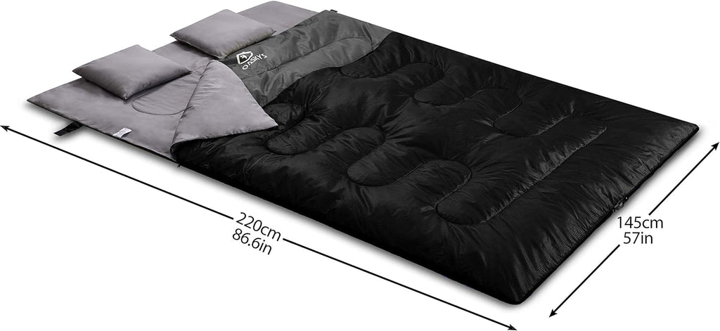 Accesorios Para Camping Oaskys Double Sleeping Bag for Adults with 2 Pillows