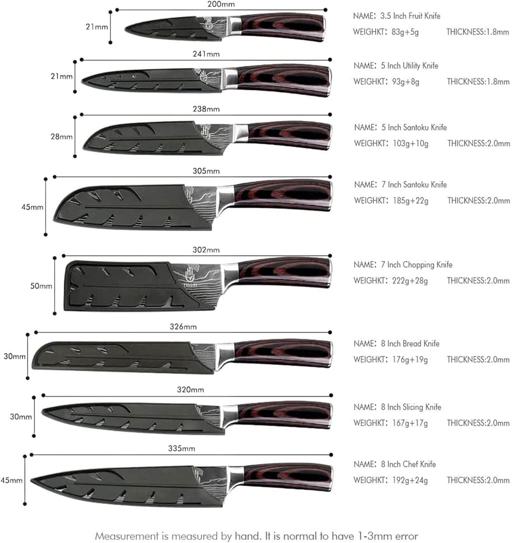 Colmado Overland Set de Cuchillos FULLHI  japoneses de 14 piezas