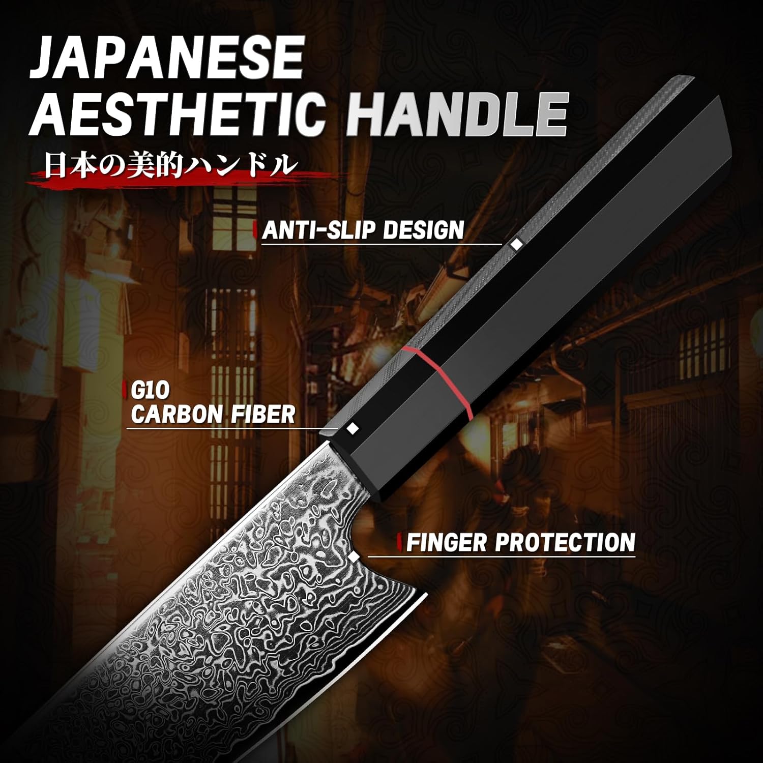 Colmado Overland Set De Cuchillo TIVOLI Japones acero Damasco de 3 piezas