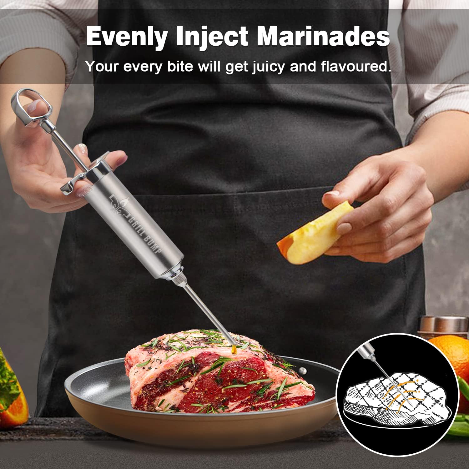 Accesorios de Cocina Grill Bump Kit de jeringa para inyectar carne