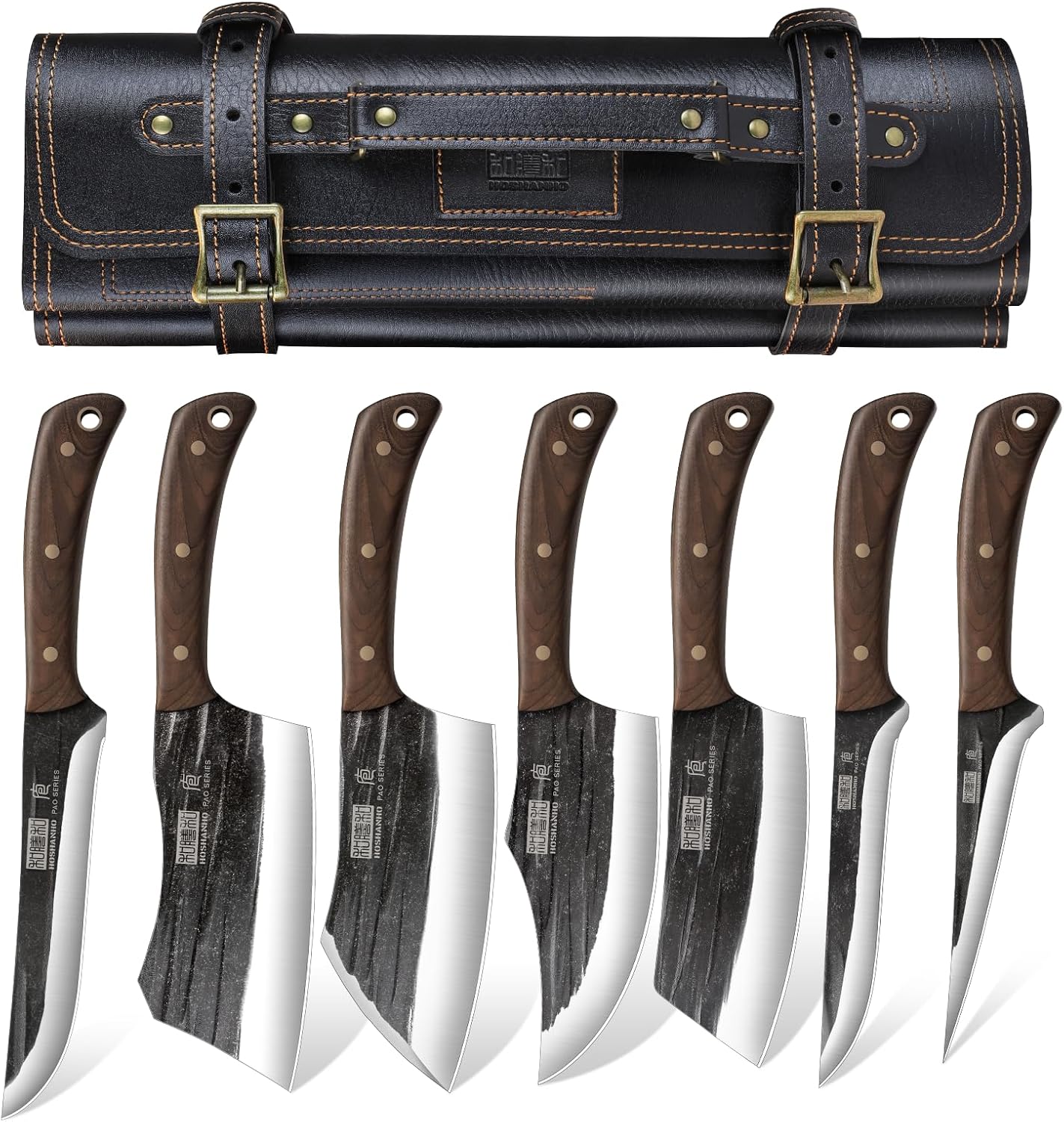 Accesorios de Cocina HOSHANHO Juego de Cuchillos de Carnicero Forjados a Mano