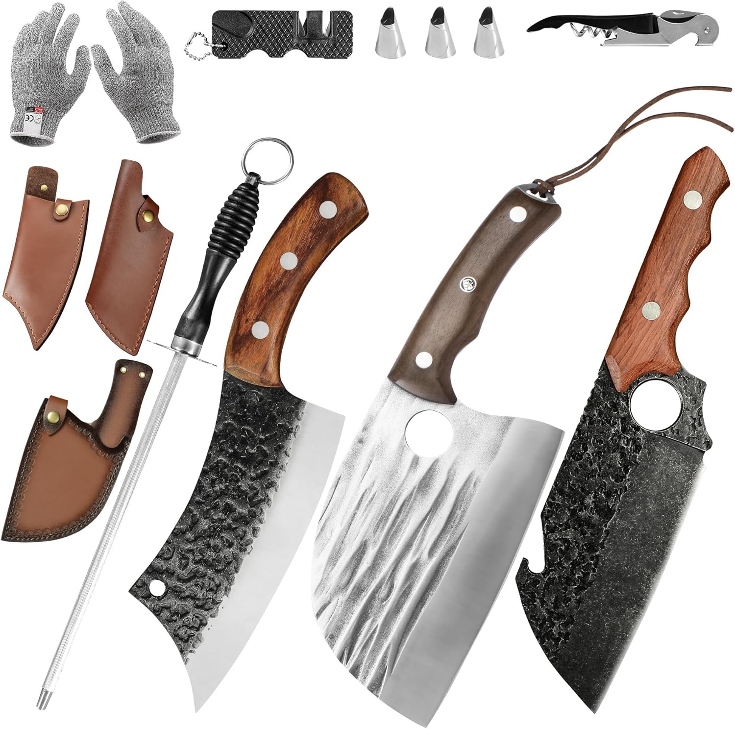 Accesorios de Cocina FULLHI Juego de Cuchillos de Carnicero