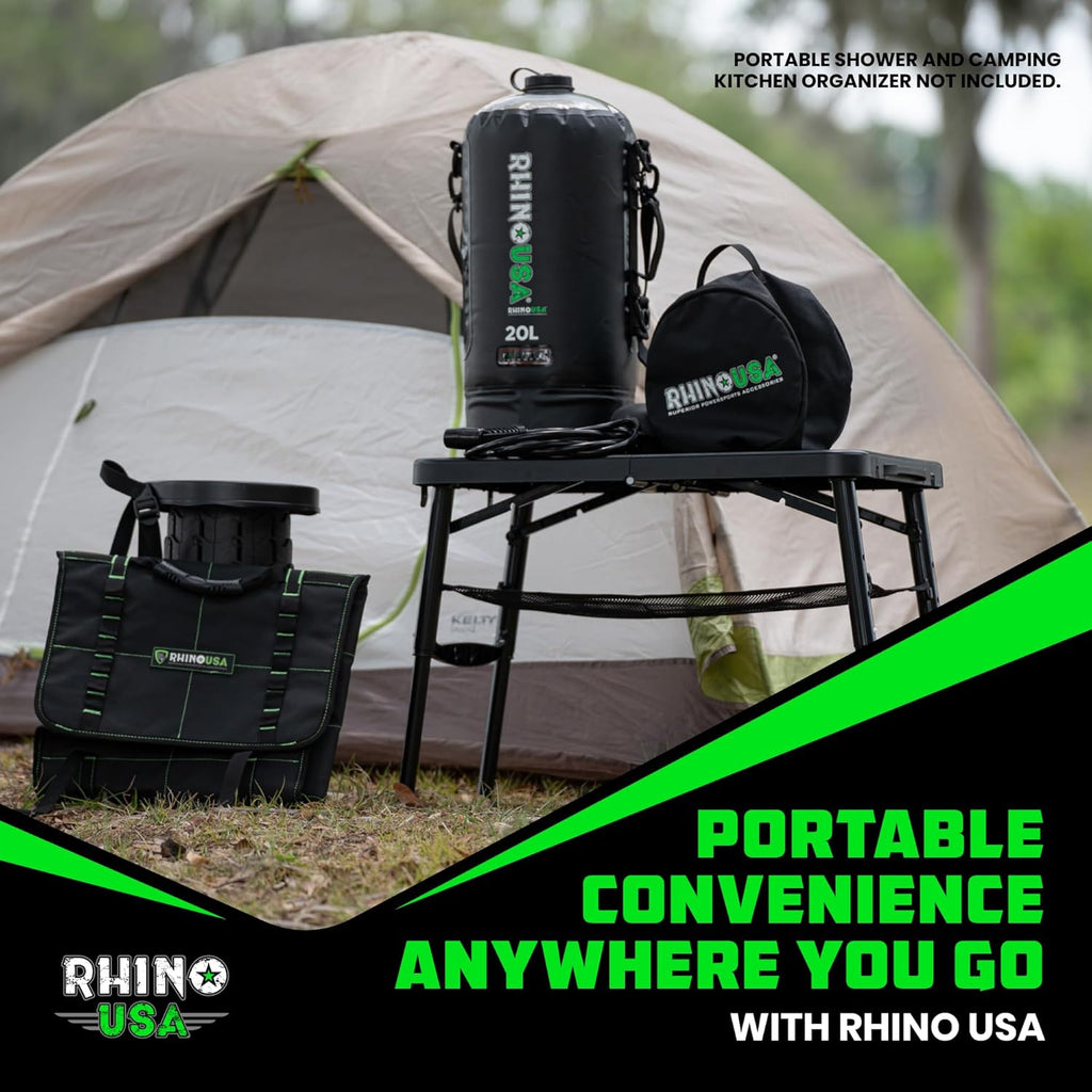 Accesorios Para Camping Rhino USA Juego de mesa de campamento portátil y taburete