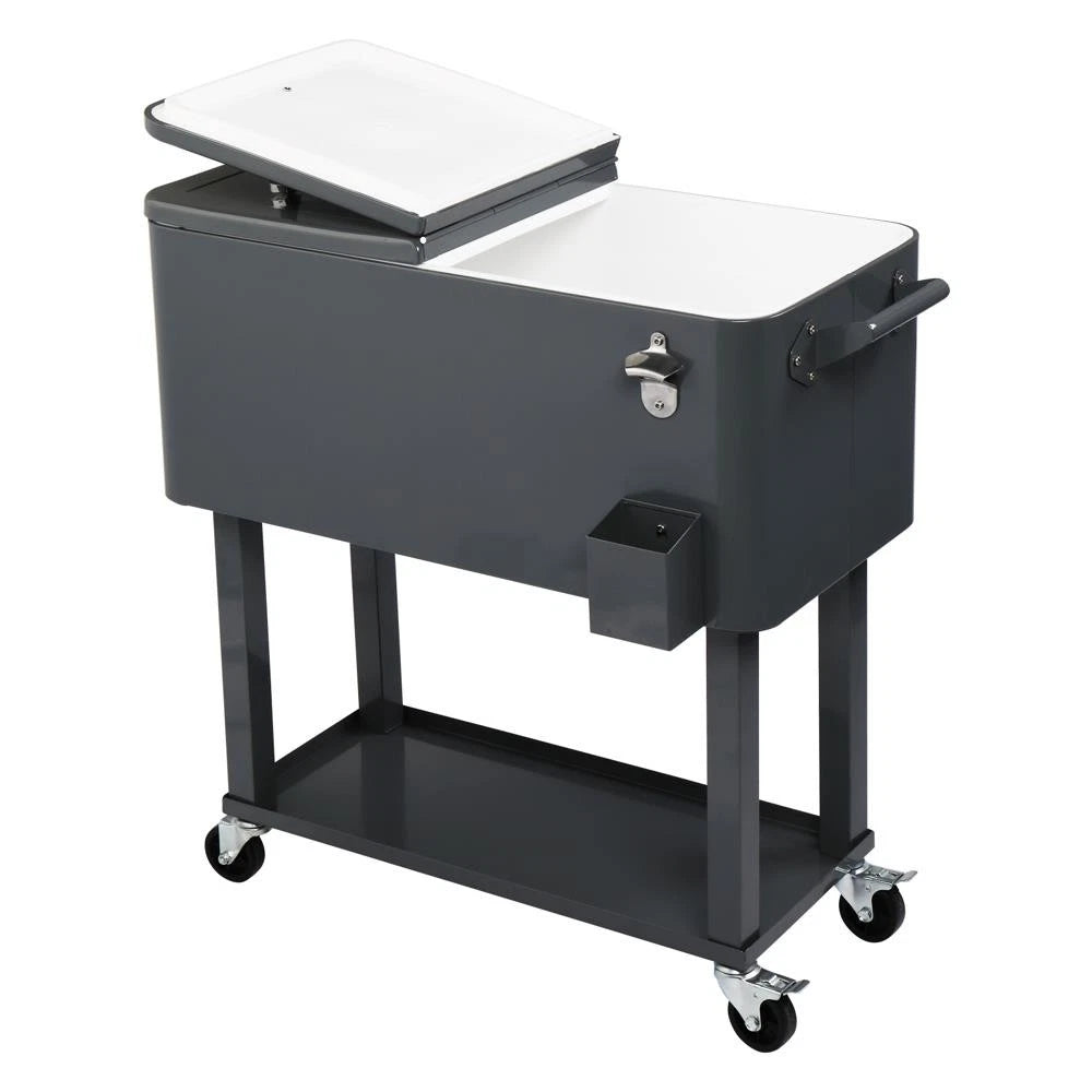 Accesorios de Jardin Portable Outdoor 80QT Rolling Steel Party Cooler