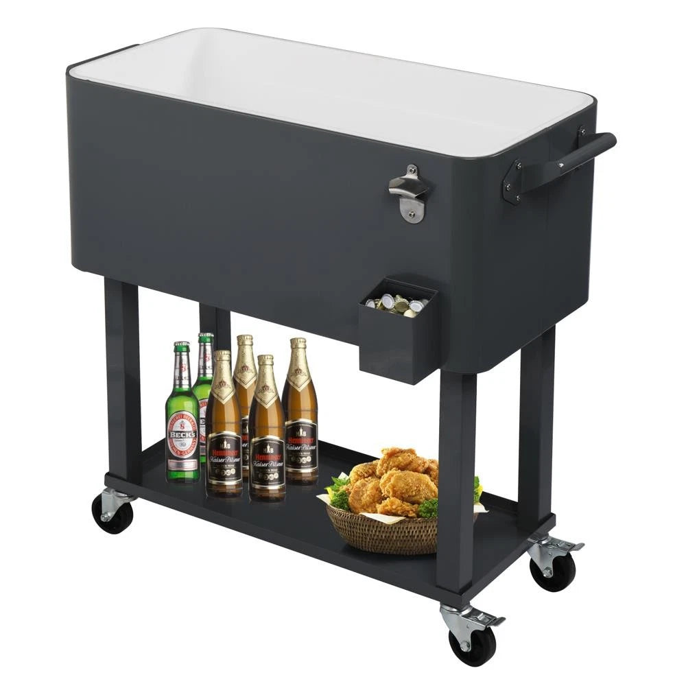 Accesorios de Jardin Portable Outdoor 80QT Rolling Steel Party Cooler