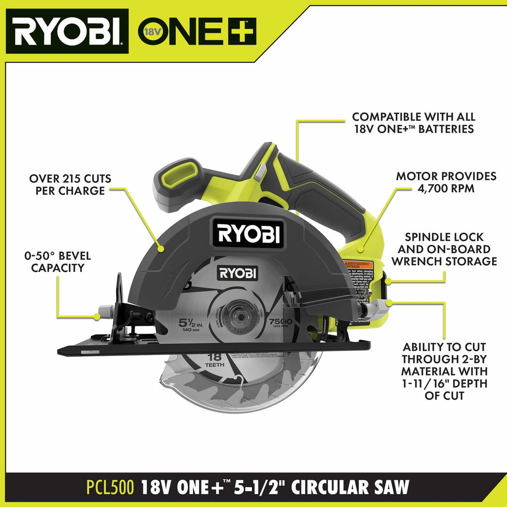 Herramientas  RYOBI PCL1600K2 18V ONE+ Combo Kit incluye 6 herramientas
