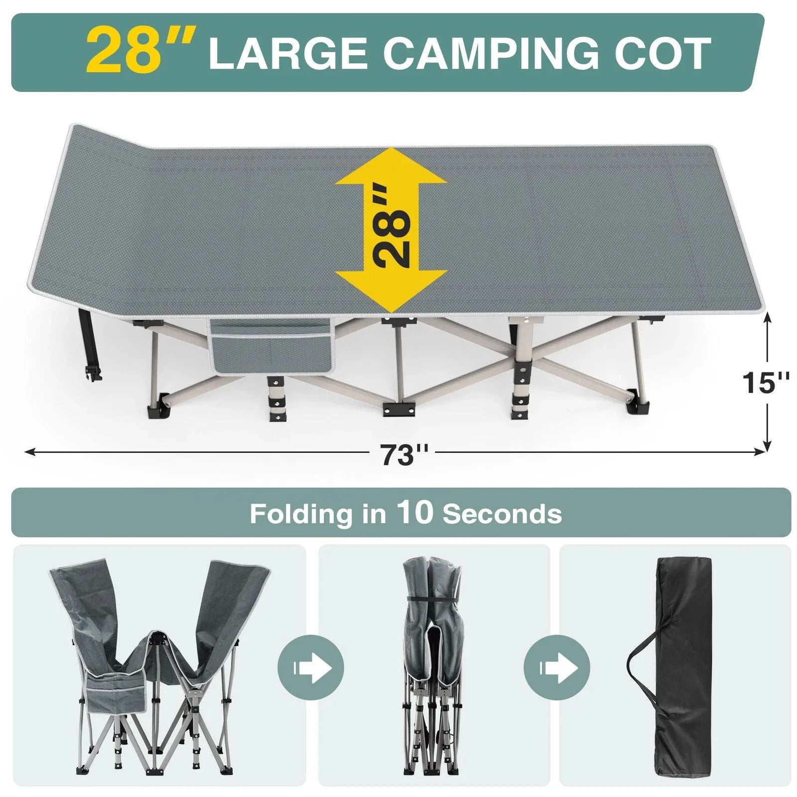 Accesorios Para Camping Zenpetio 28″ XL catre portátil